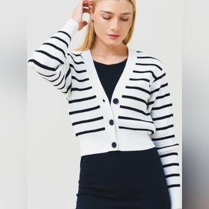 *SOLD* Frame Striped Relaxed Rib Cardi